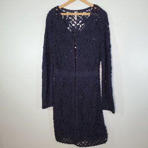 Miilla Black Cotton Lace Woven Jacket L